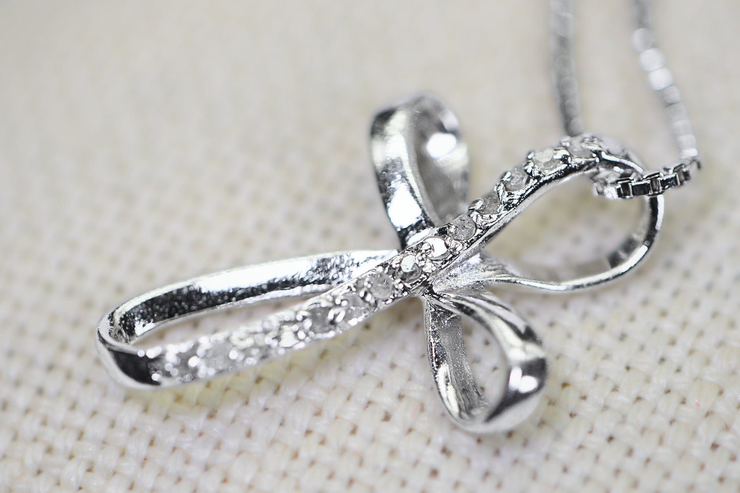 Diamond Cross Pendant Necklace, 14K White Gold Over Sterling Silver