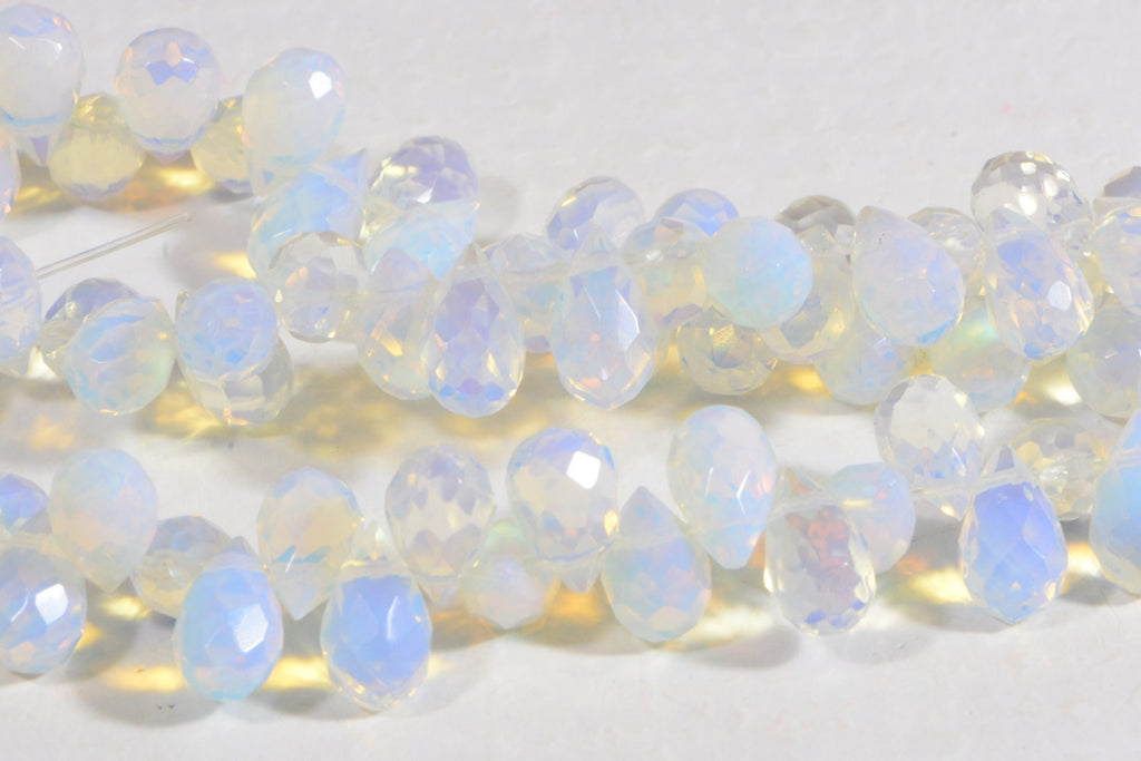 Opalite Crystal Faceted Teardrop Beads Gemstone Beads Jewelry Making Supplies