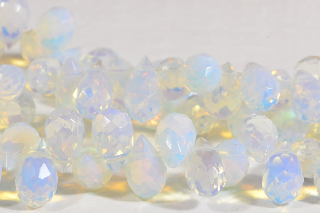 Opalite Crystal Faceted Teardrop Beads Gemstone Beads Jewelry Making Supplies