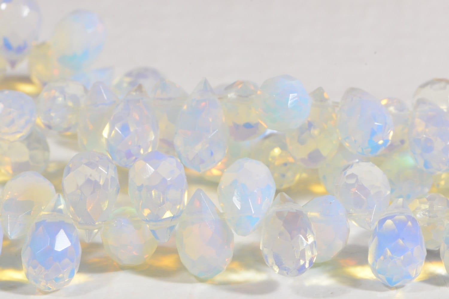 Opalite Crystal Faceted Teardrop Beads Gemstone Beads Jewelry Making Supplies