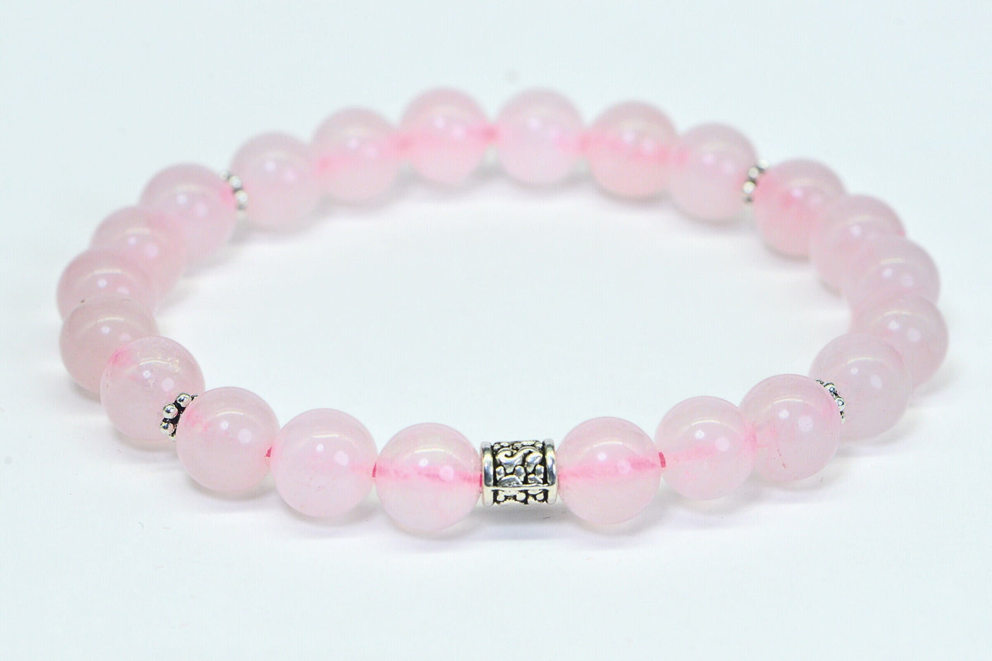 Rose Quartz Bracelet: 8mm Crystal Healing Energy Bracelet