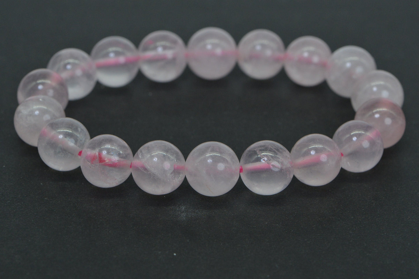 10mm Rose Quartz Crystal Bracelet: Hand-Crafted Healing Energy