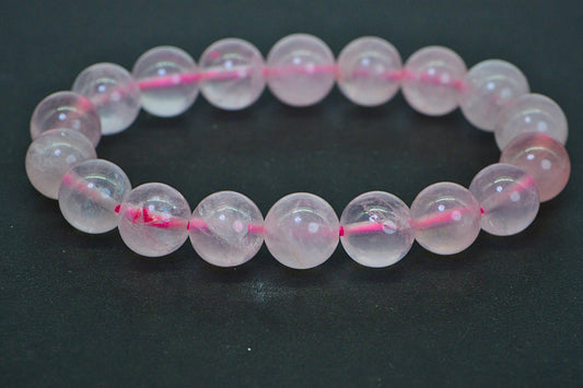 10mm Rose Quartz Crystal Bracelet: Hand-Crafted Healing Energy
