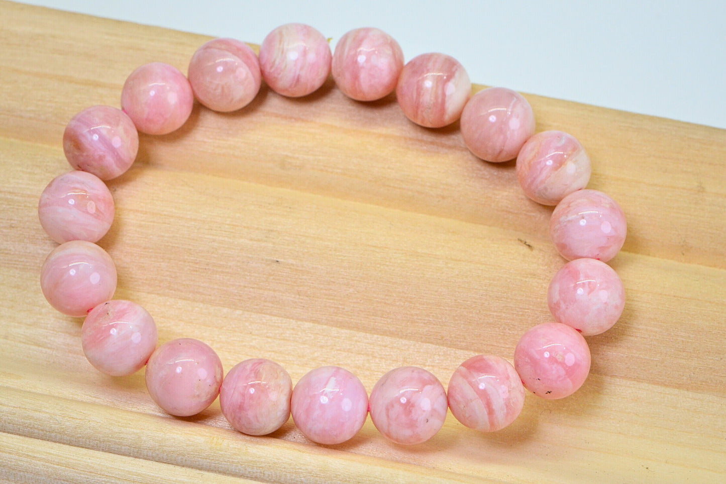 AAA Peruvian Pink Opal Bracelet, 10mm Gemstone Healing Crystal