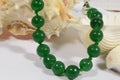 Green Jade Knotted Bracelet: Natural Gemstone Jewelry, Sterling Silver Clasp