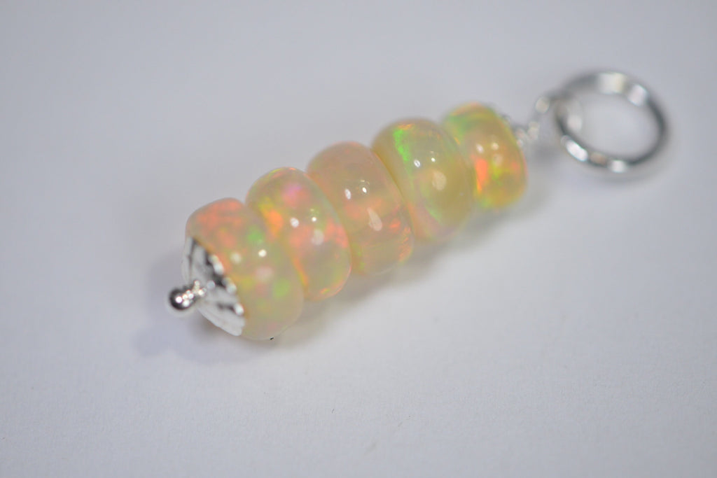 Ethiopian Welo Opal Pendant: 14K Gold Fill Five Stone Stick