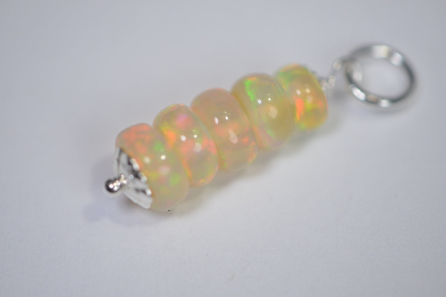 Ethiopian Welo Opal Pendant: 14K Gold Fill Five Stone Stick