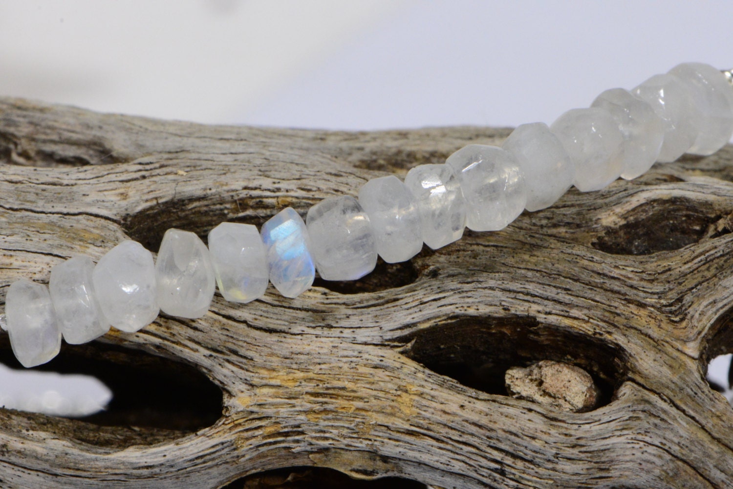 Moonstone Bar Necklace: Sterling Silver Gemstone Jewelry