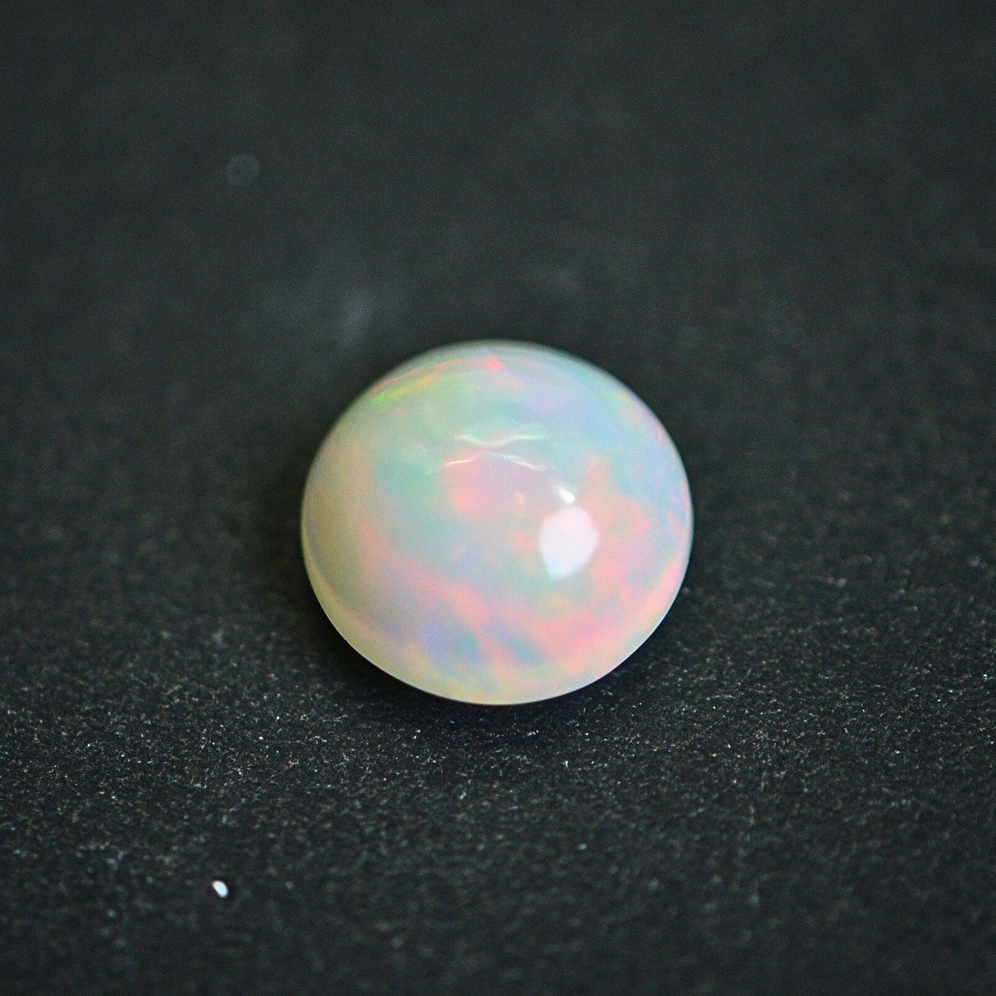10mm Ethiopian Welo Opal Cabochon: White Rainbow Gemstone