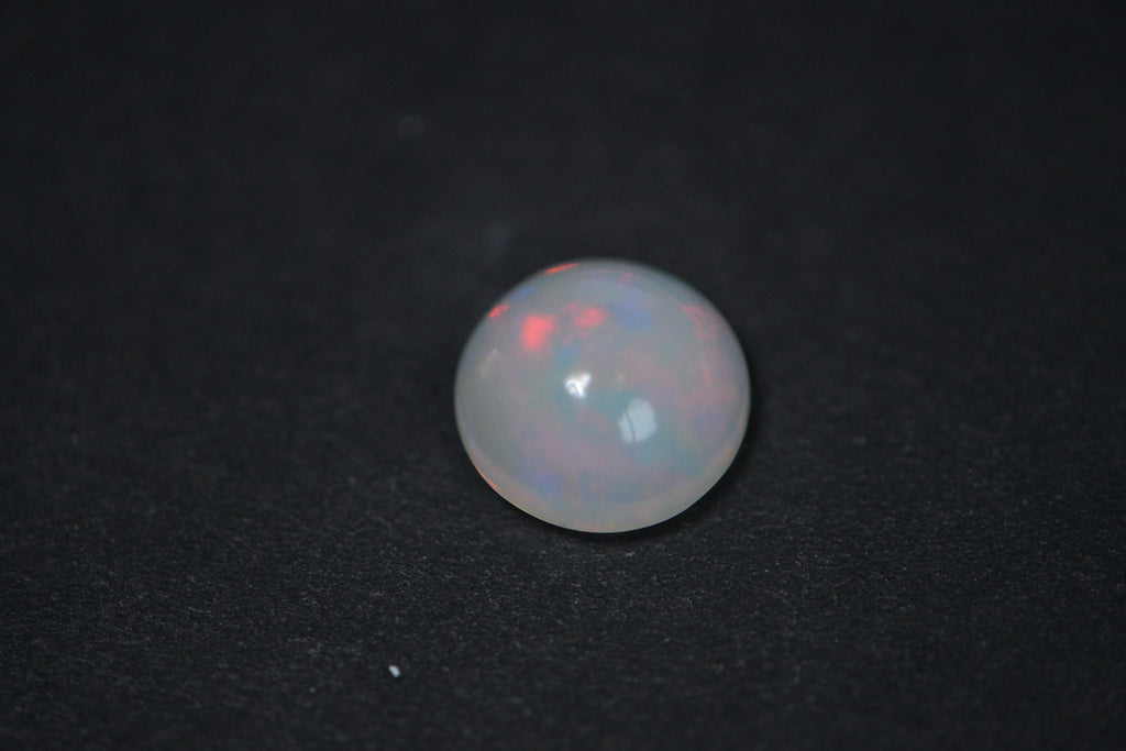 10mm Ethiopian Welo Opal Cabochon: White Rainbow Gemstone