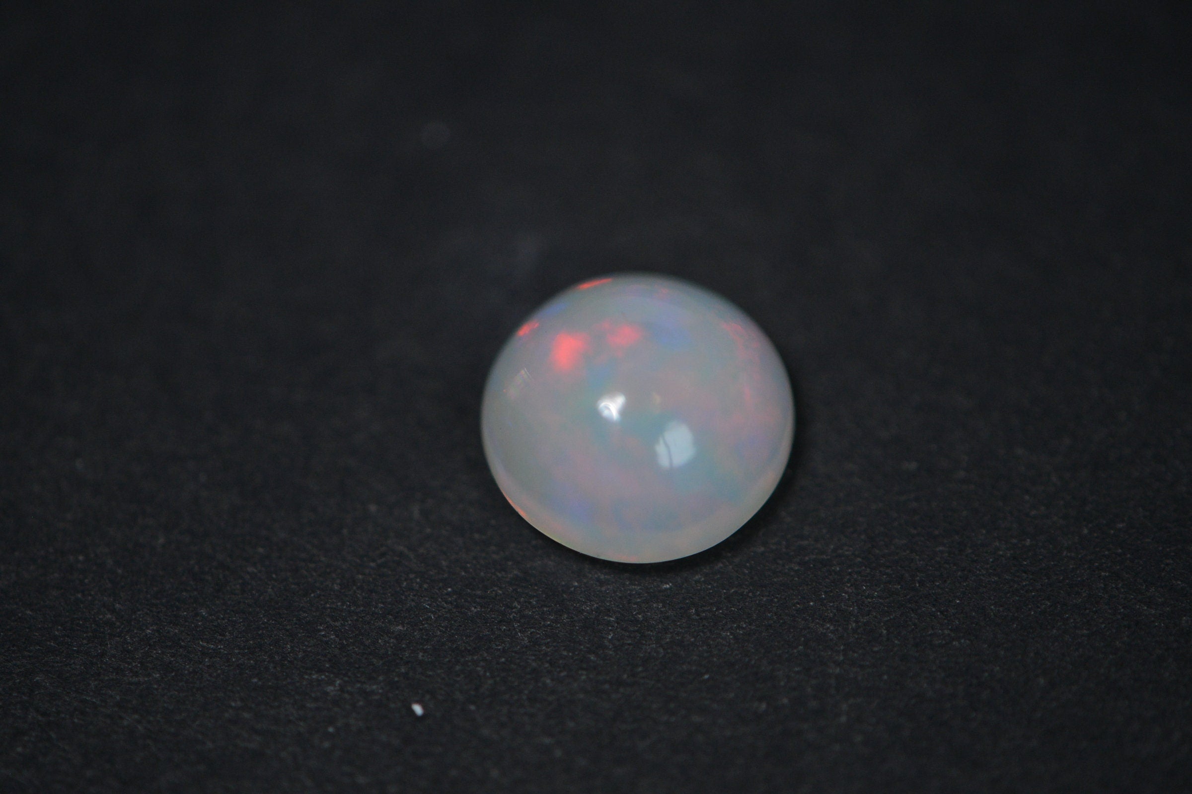 10mm Ethiopian Welo Opal Cabochon: White Rainbow Gemstone