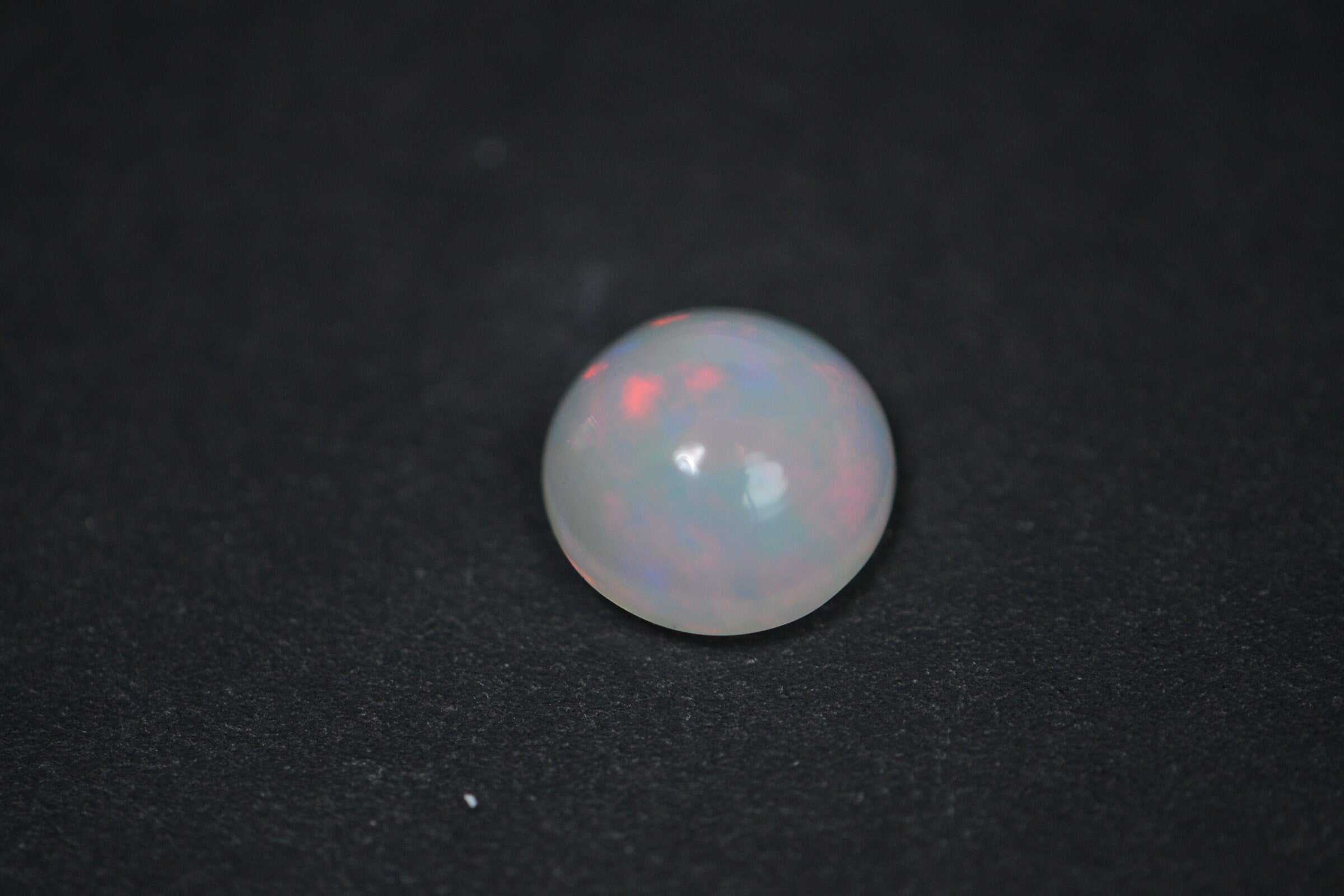 10mm Ethiopian Welo Opal Cabochon: White Rainbow Gemstone