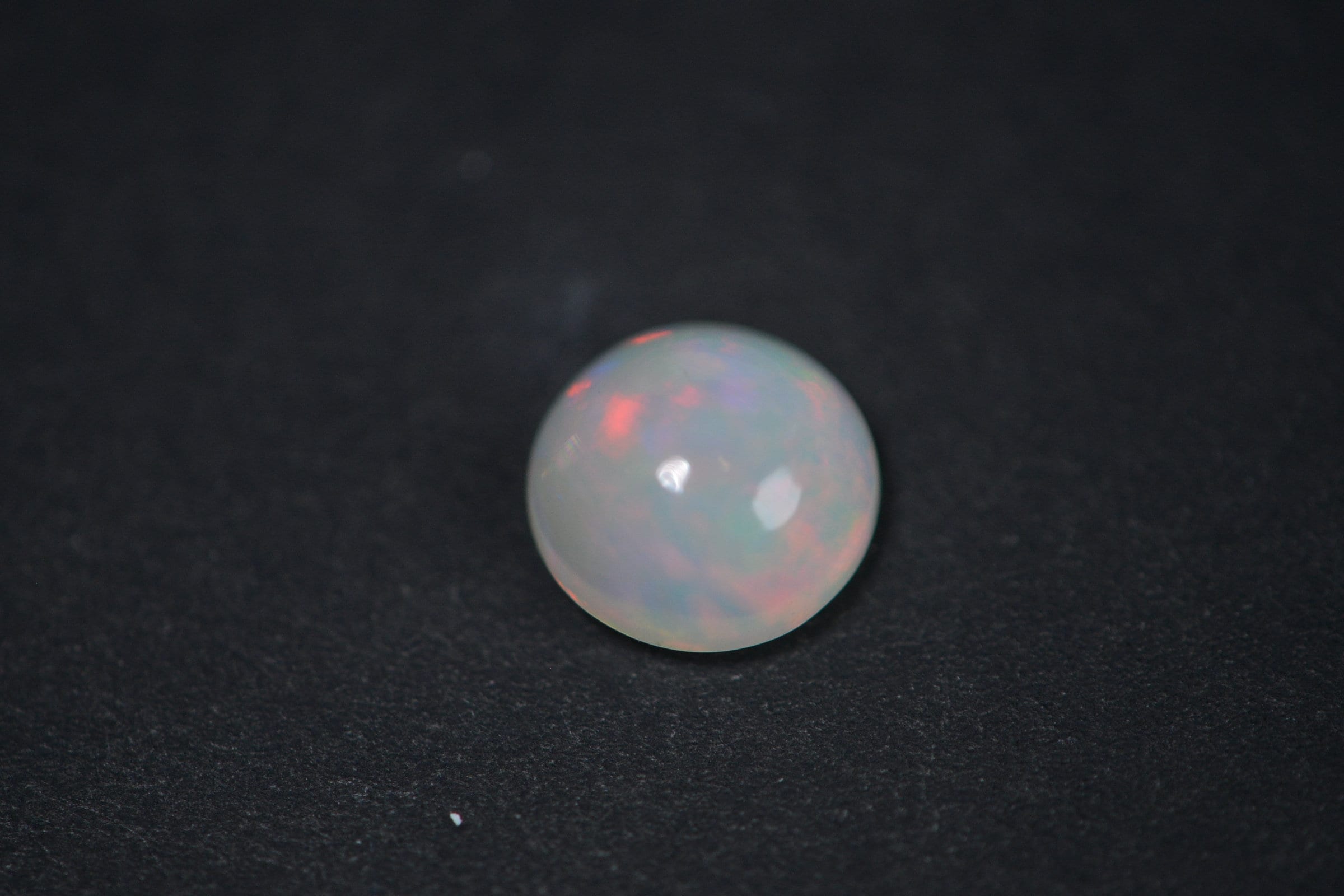 10mm Ethiopian Welo Opal Cabochon: White Rainbow Gemstone