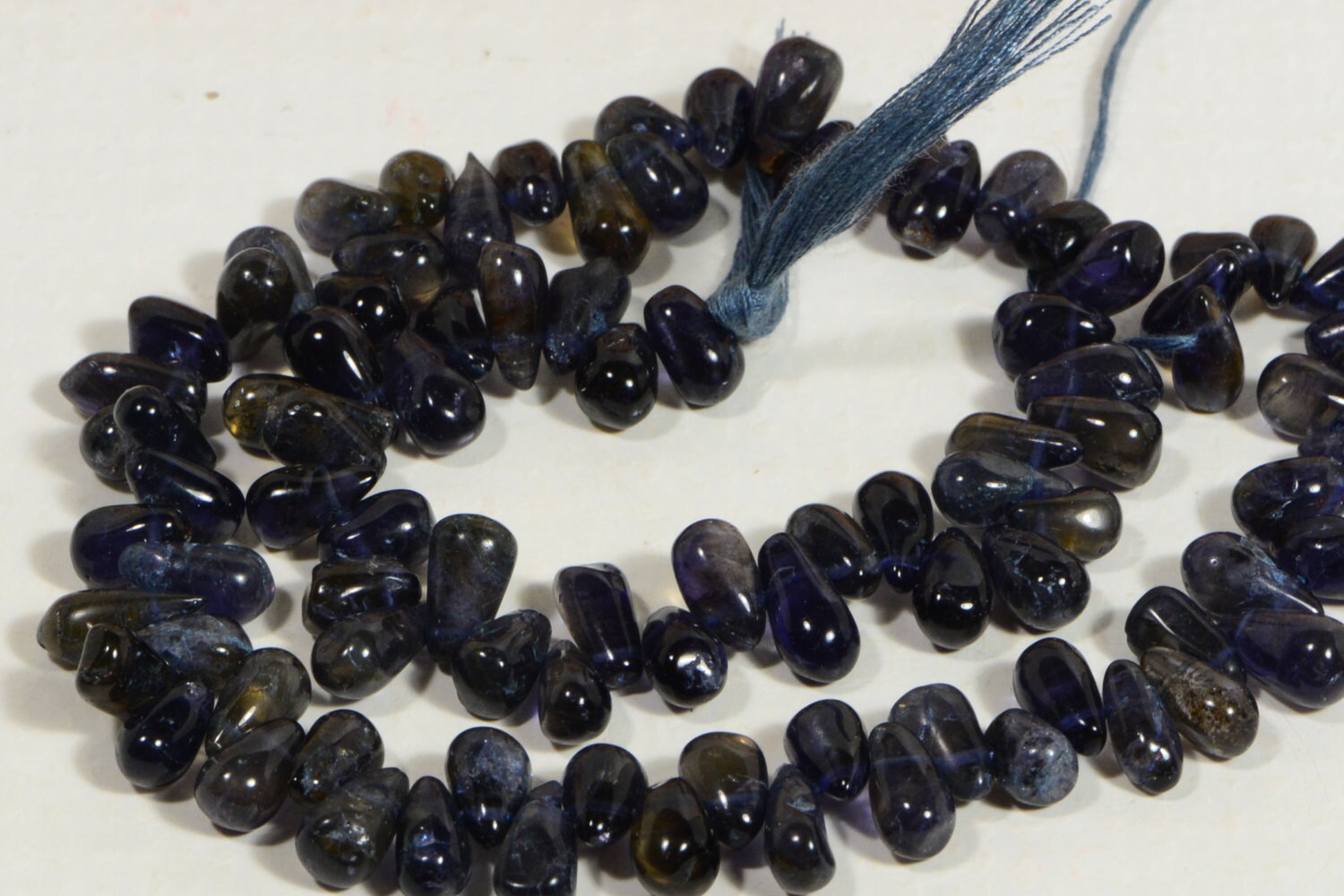 Iolite Teardrop Beads: Dark Blue Gemstone Jewelry Making Supplies