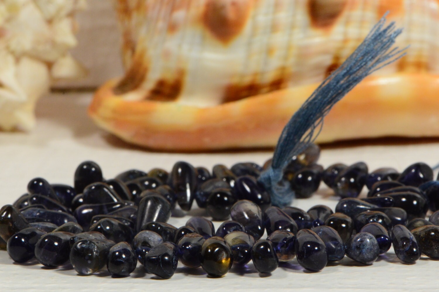 Iolite Teardrop Beads: Dark Blue Gemstone Jewelry Making Supplies