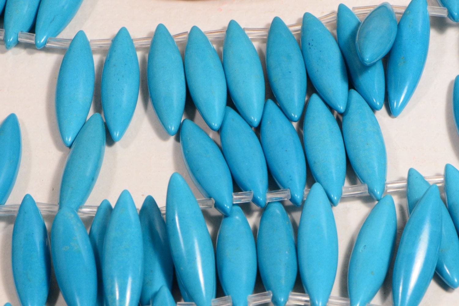 Natural Magnesite Marquise Beads Blue Sky Gemstone Beads Bead Supplies 30x8x6 mm