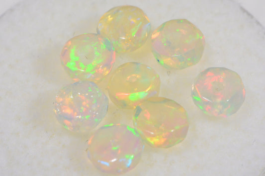 Ethiopian Welo Opal Faceted Rondelle Beads: Natural Gemstone Jewelry Supplies
