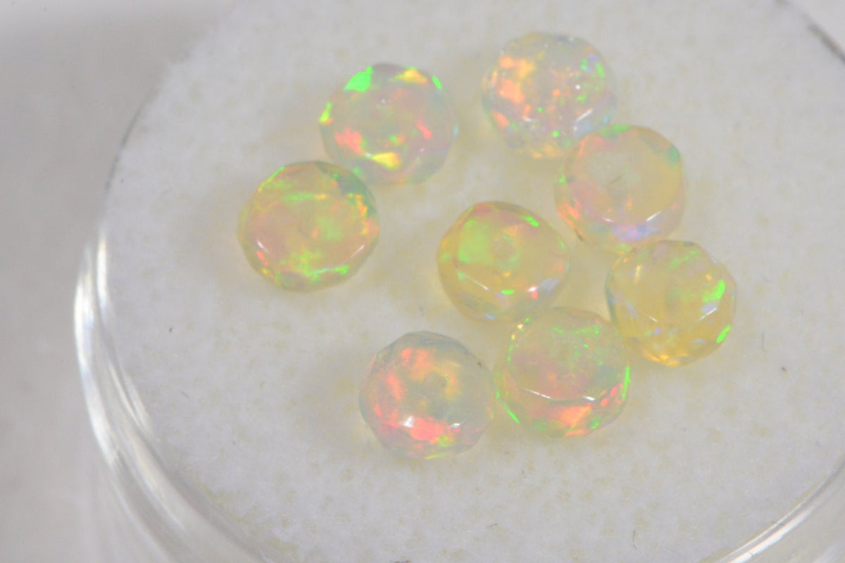 Ethiopian Welo Opal Faceted Rondelle Beads: Natural Gemstone Jewelry Supplies