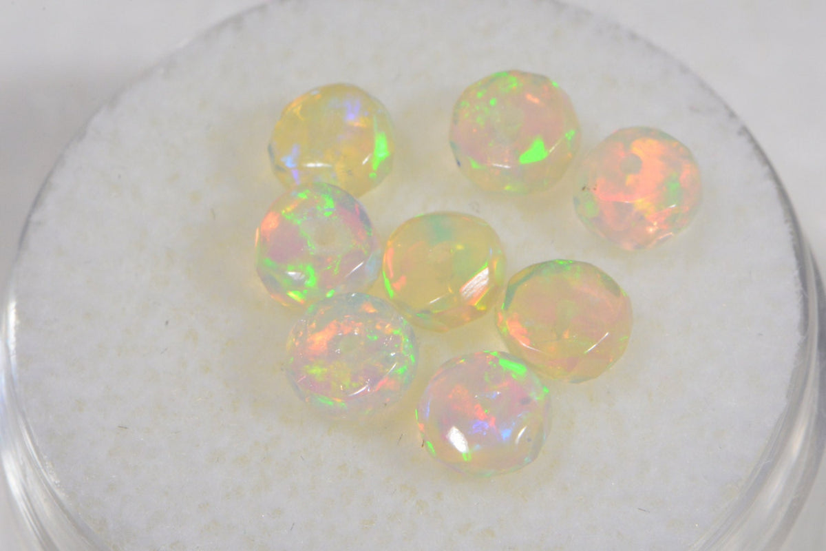Ethiopian Welo Opal Faceted Rondelle Beads: Natural Gemstone Jewelry Supplies
