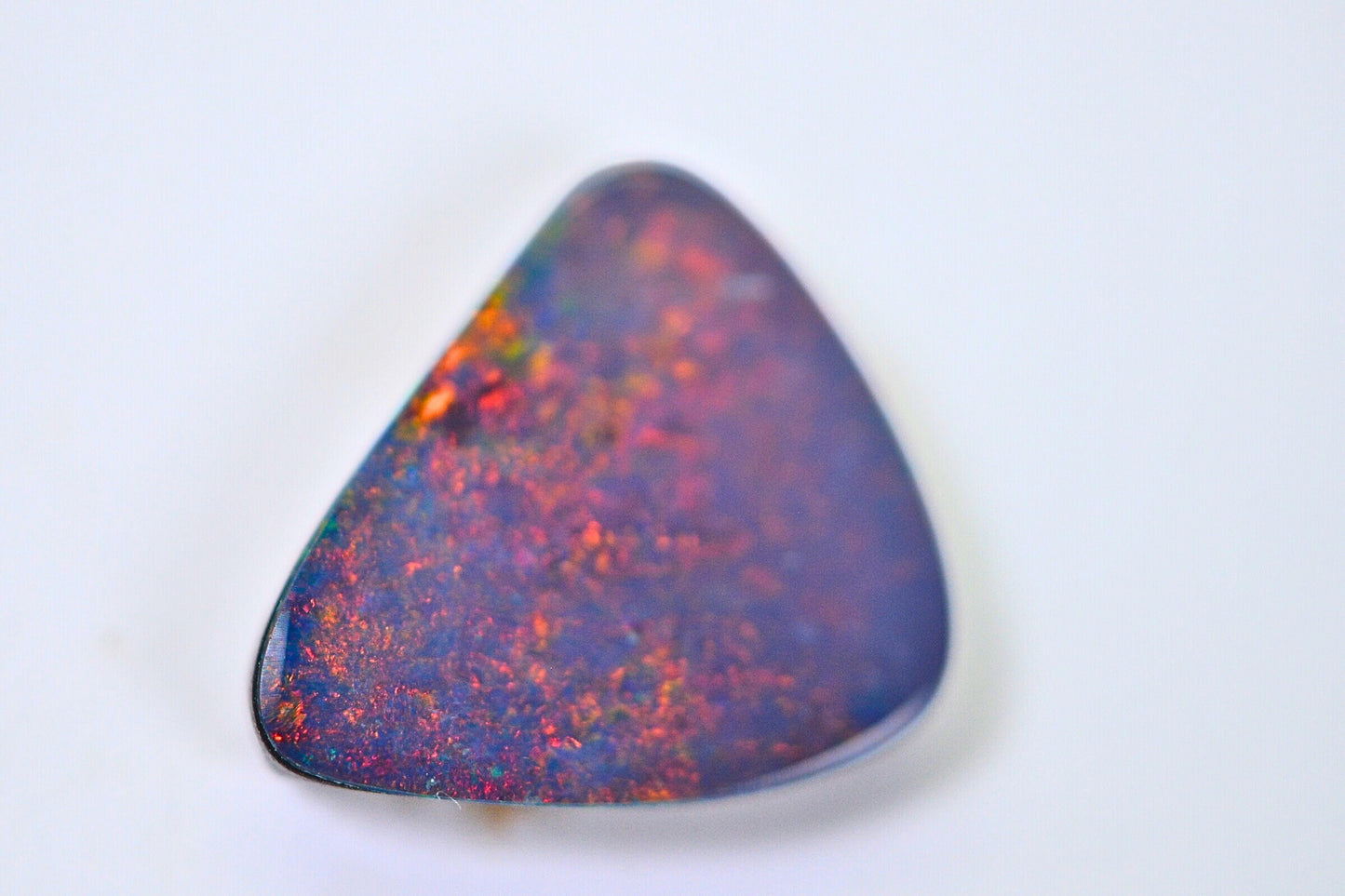2.9ct Australian Black Opal Doublet: Metallic Rainbow Gemstone Cabochon