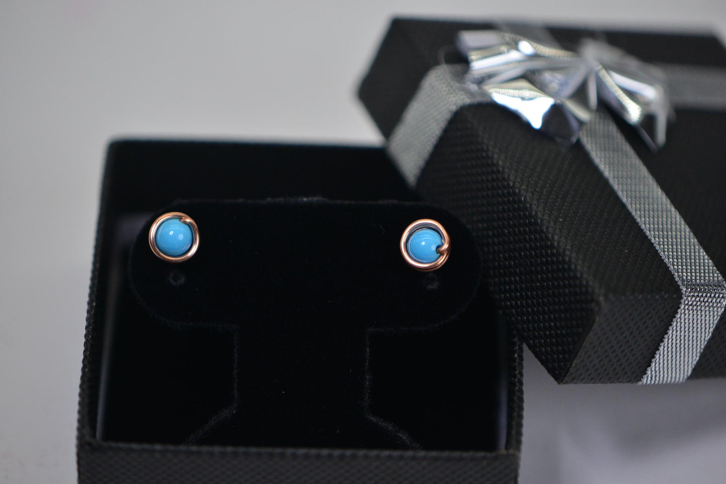 Sleeping Beauty Turquoise Stud Earrings, 14k Gold Filled