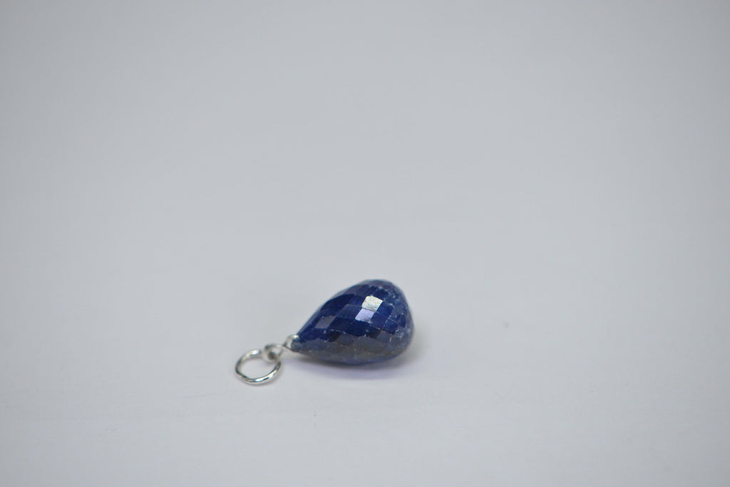 16ctw Sapphire Dark Blue Facet Large Teardrop Charm corundum sapphire