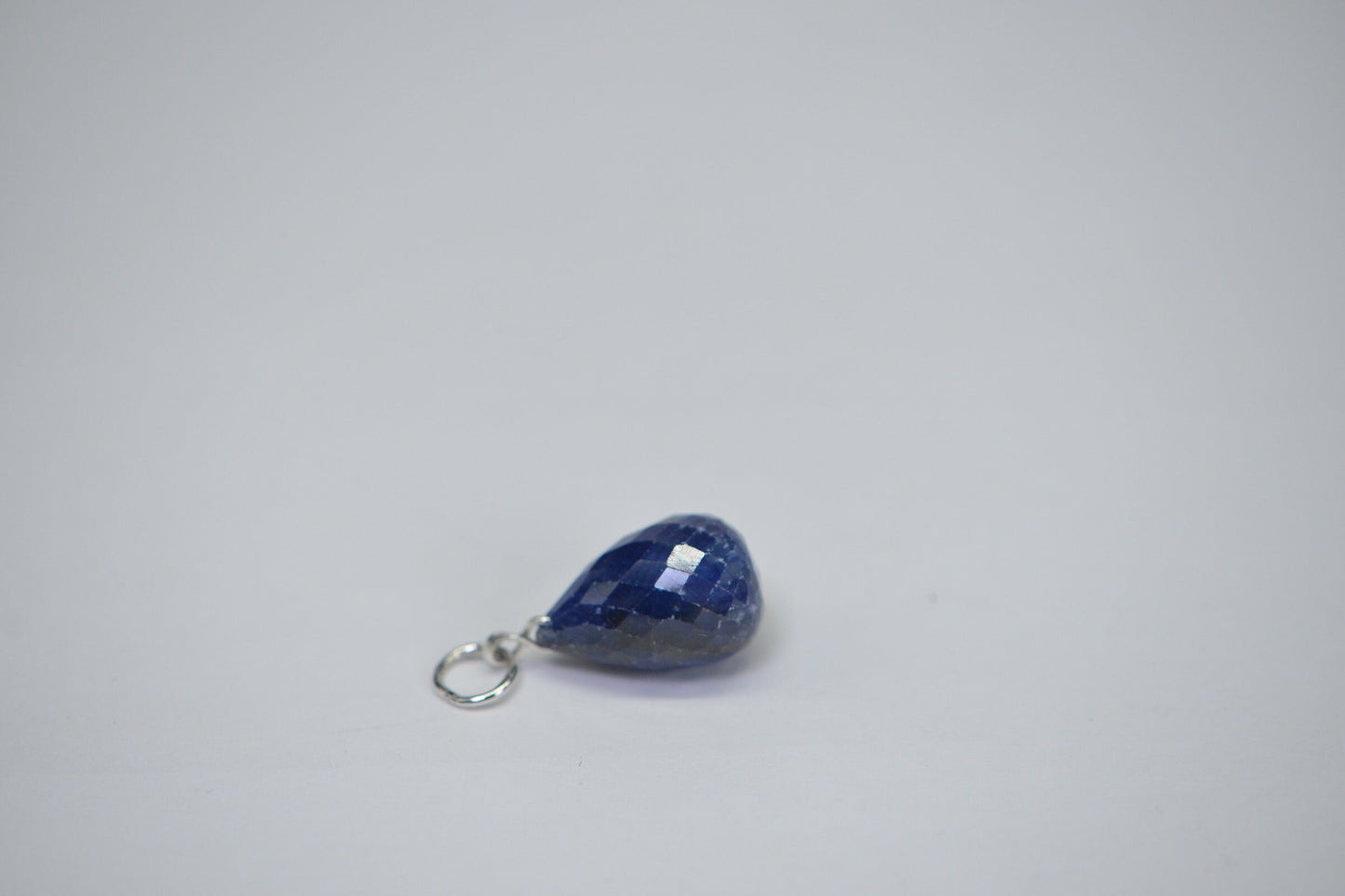 16ctw Sapphire Dark Blue Facet Large Teardrop Charm corundum sapphire