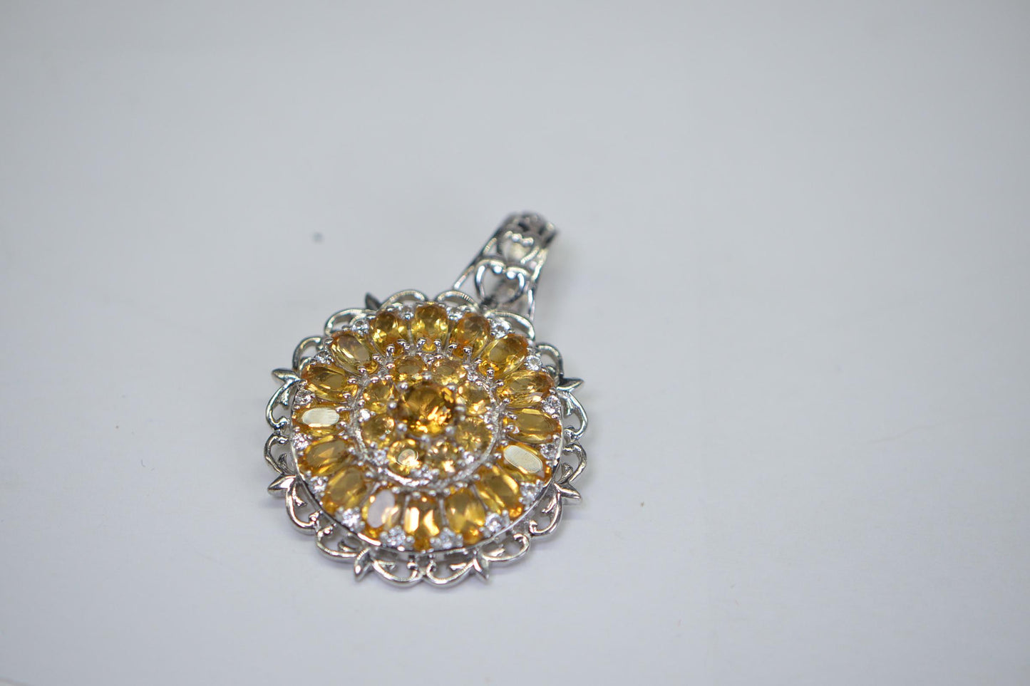 Circle Large Pendant Genuine Garnet Multistone Cluster Enhancer Pendant Mandala