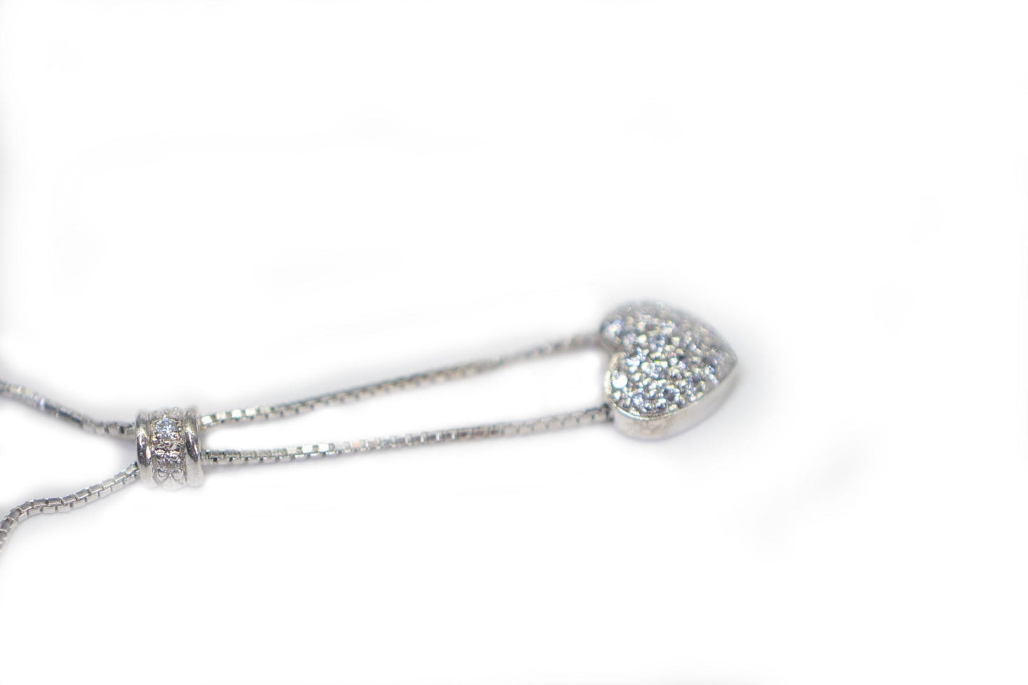 Scatter Diamond Heart Necklaсe Sterling silver Vintage Necklace Lariat  Gift For Daugther Delicate necklace