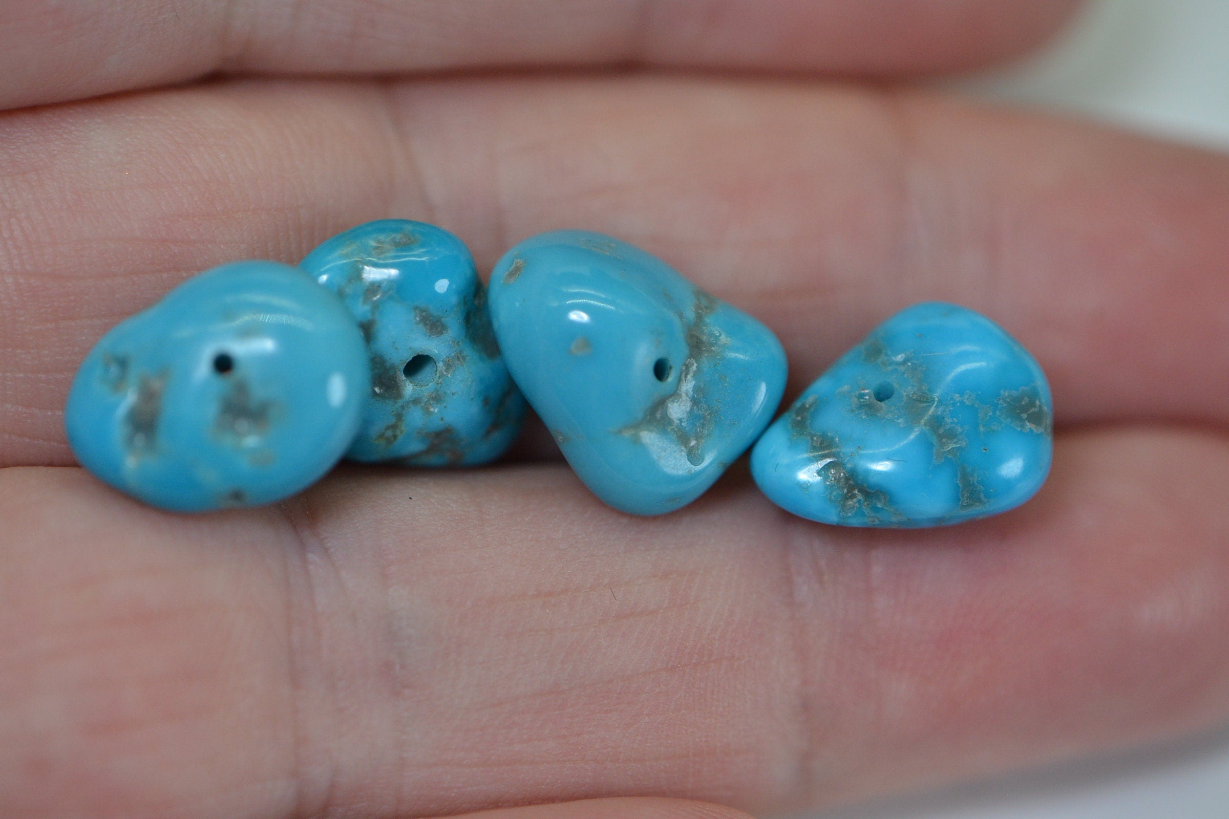 Arizona Turquoise Sleeping Beauty Nuggets   Natural Gemstone Beads Jewelry Making Supplies