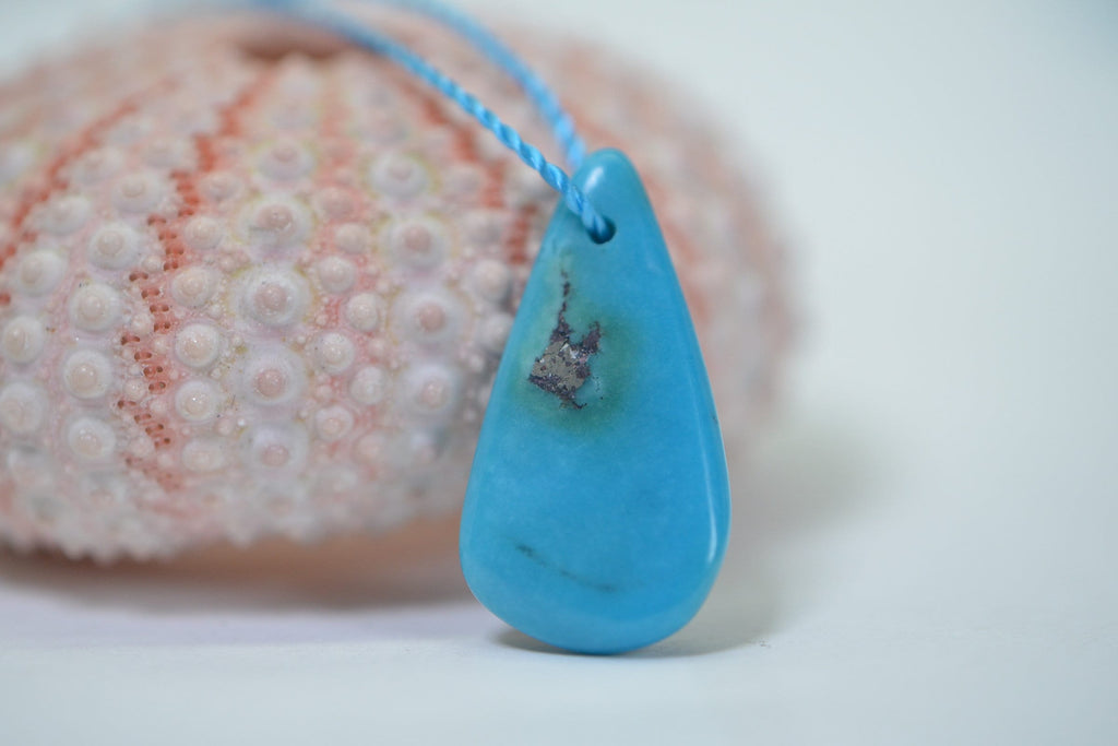 Arizona Turquoise Sleeping Beauty Teardrop Large Front Drilled Raw Slab Turquoise