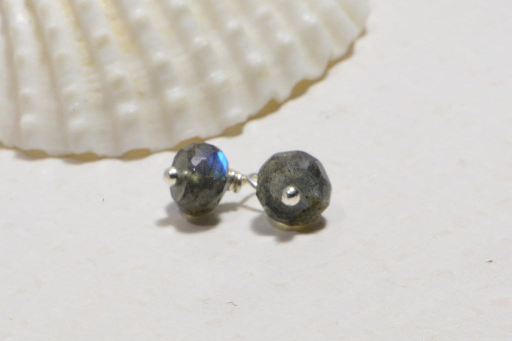 Labradorite Gemstone Sterling Silver Earring Charms