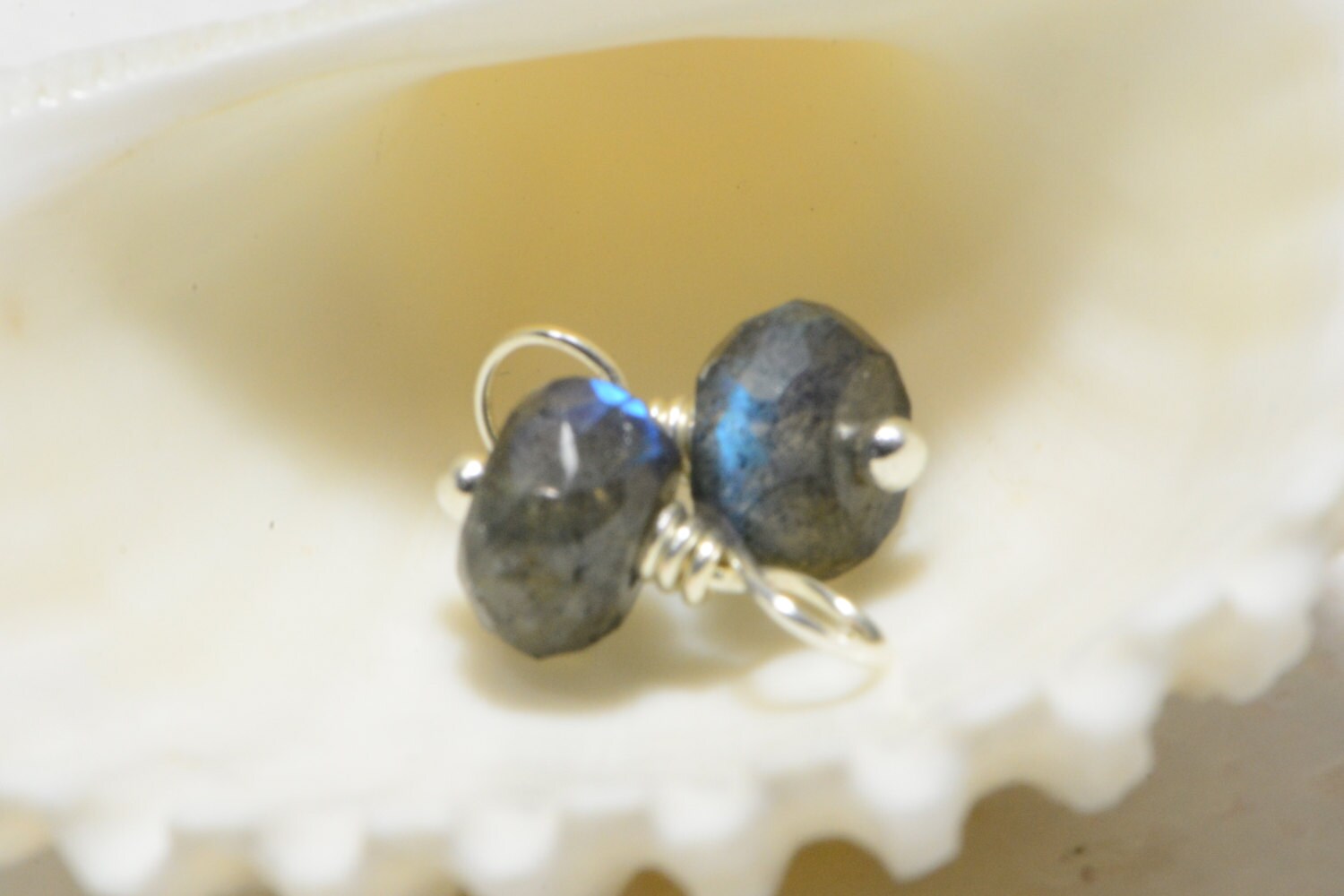 Labradorite Gemstone Sterling Silver Earring Charms