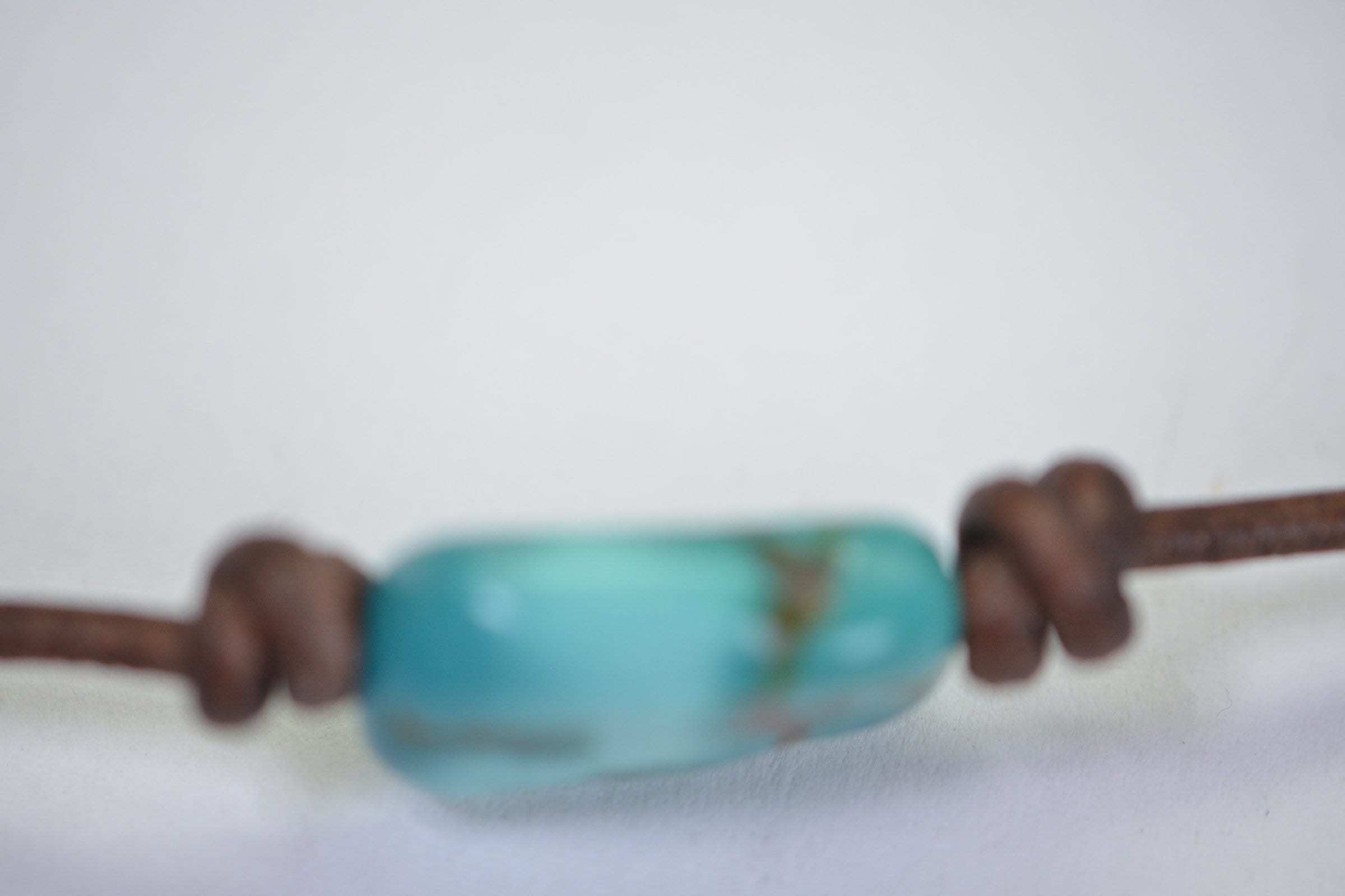 Turquoise Choker Necklace Single Large Stone  Kingdom Turquoise On Leather Cord
