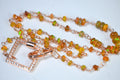 Ethiopian Opal Choker: Brown Orange Gemstone, 14K Rose Gold Filled