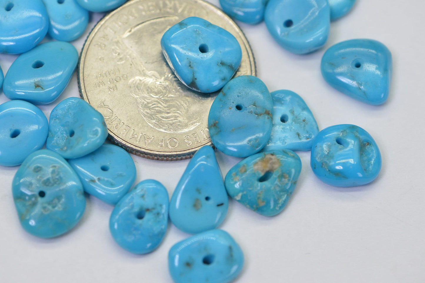 Sleeping Beauty Turquoise Beads: Arizona Rondelle Flat Discs
