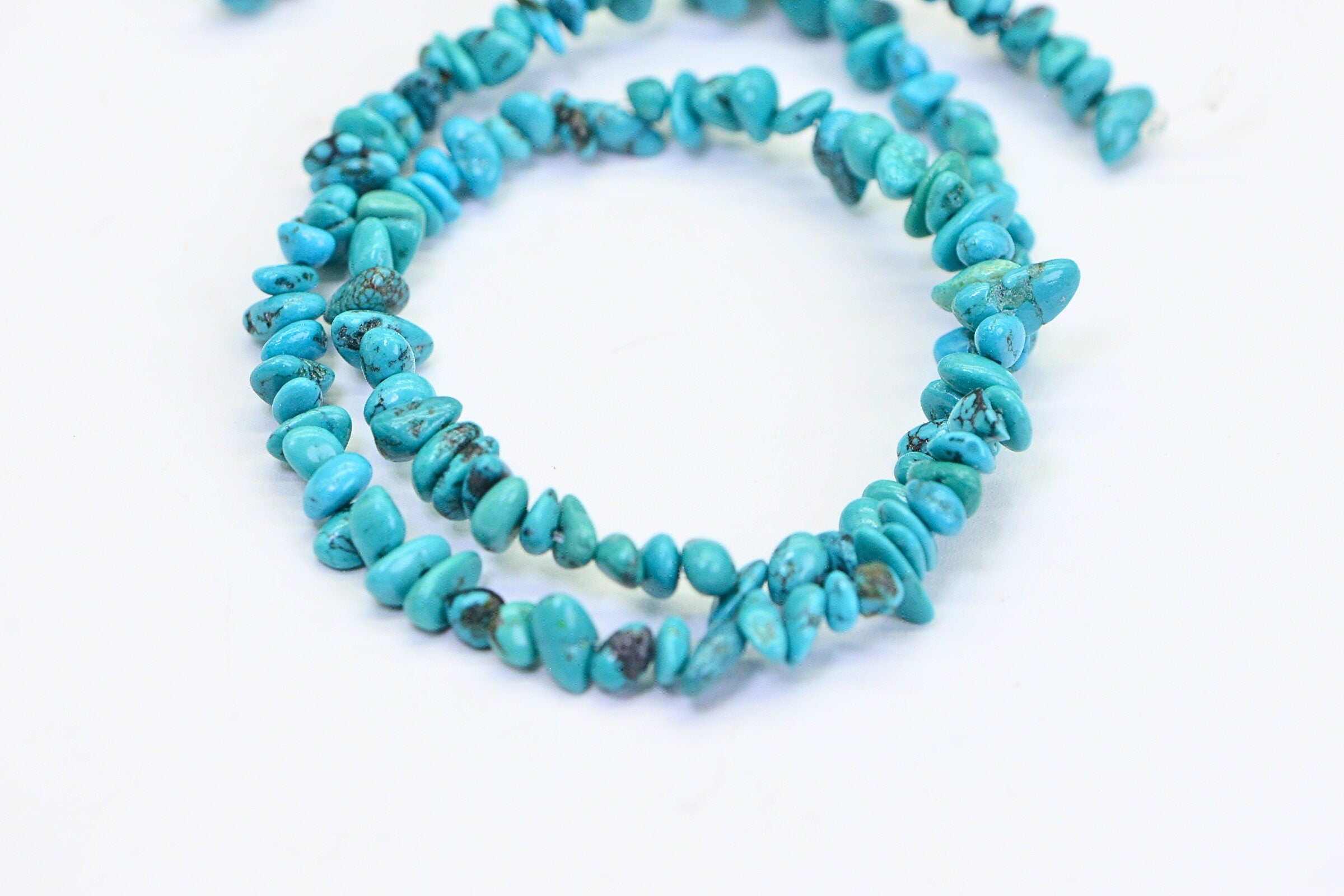 Sleeping Beauty Turquoise Tiny chips Beads 3 mm Natural Gemstone Beads