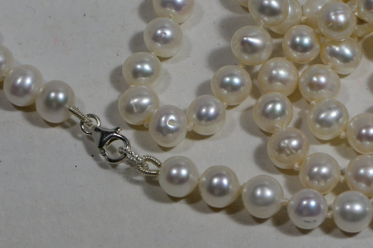 Knotted Pearl Necklace, Freshwater Pearls, Long Necklace
