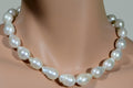 Large Baroque Pearl Necklace: Genuine Freshwater Pearl, Sterling Silver Clasp