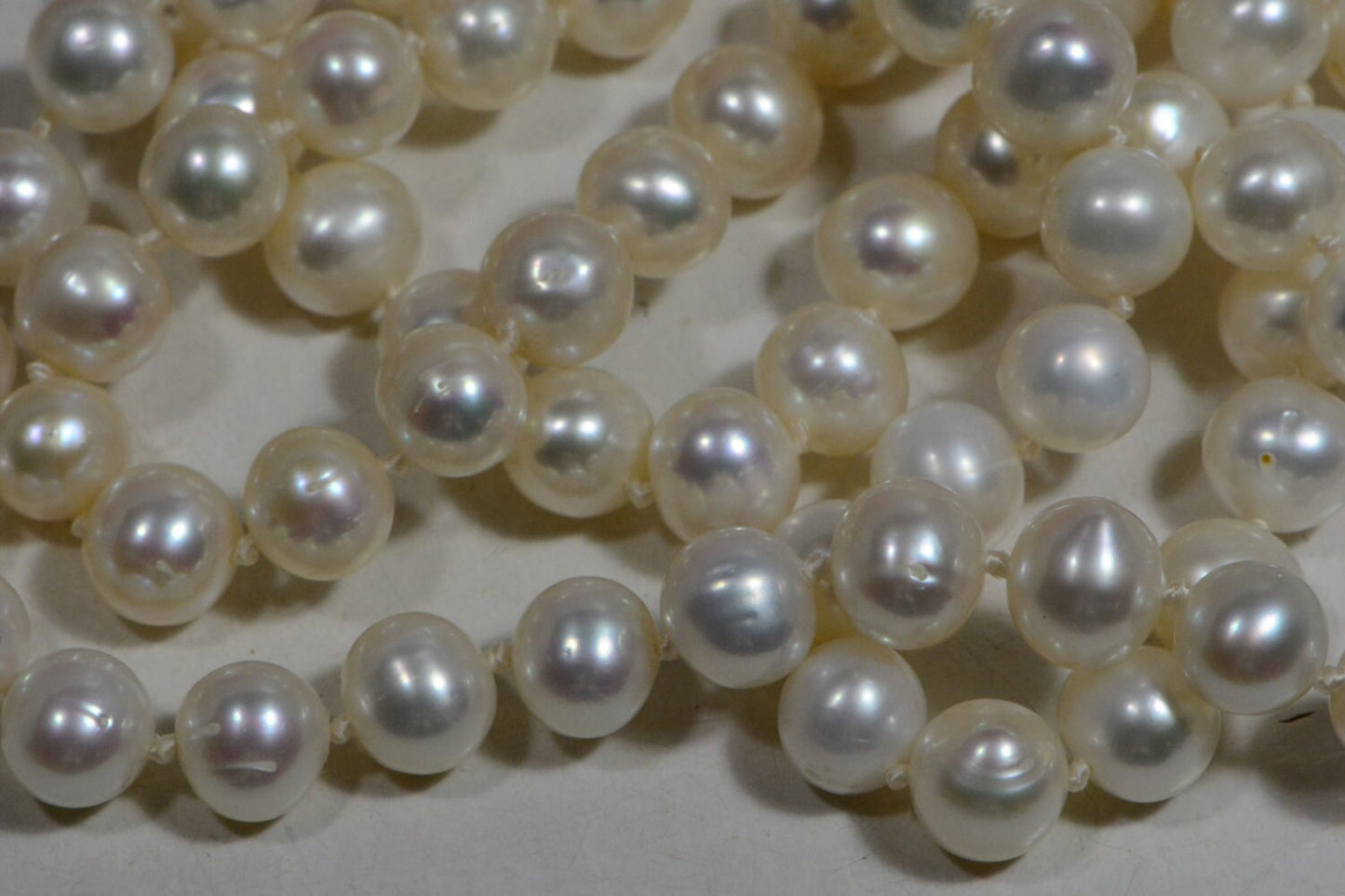 Knotted Pearl Necklace, Freshwater Pearls, Long Necklace