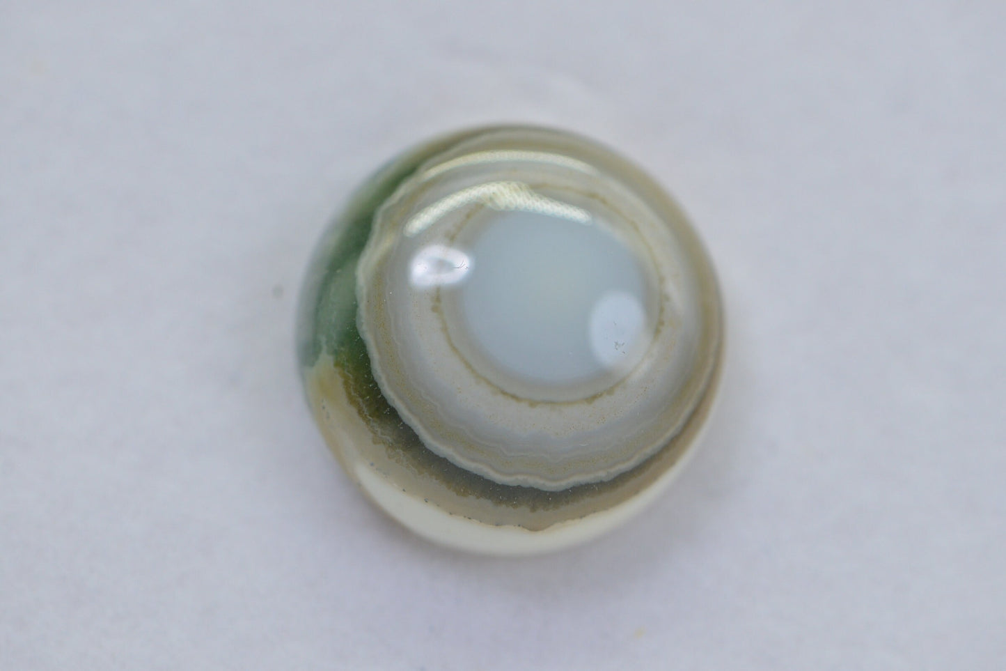 Ocean Jasper Cabochon: Round Gemstone, 15.9x6.2mm