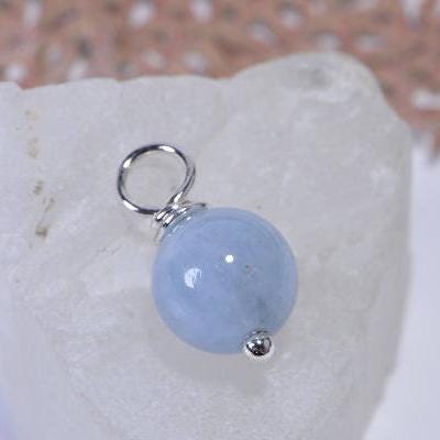 Aquamarine Beads 8 mm Wire Wrapped Head Pin Silver wire