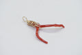 Red Coral Branch Pendant: 14K Gold Filled Wire Wrapped Italian Coral