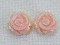Queen Conch Shell Carved Rose Beads: Peach Pink Gemstone (2pcs)