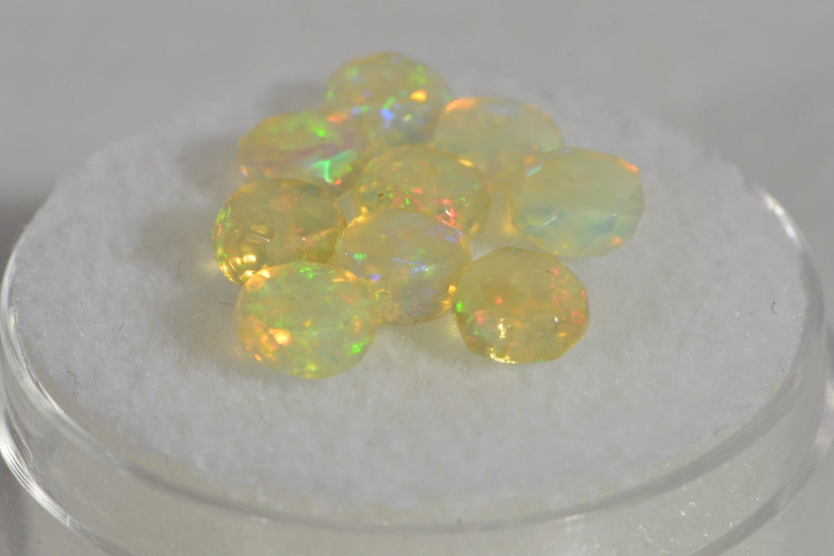 Ethiopian Welo Opal Faceted Rondelle Beads: Natural Gemstone Supplies (4x2mm)