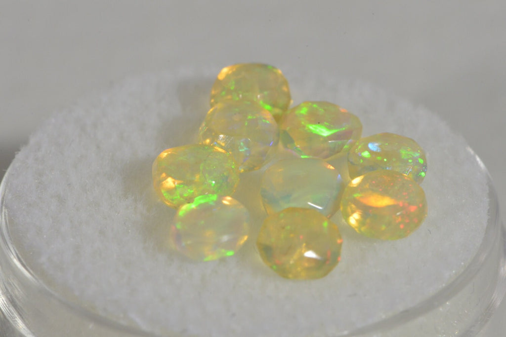 Ethiopian Welo Opal Faceted Rondelle Beads: Natural Gemstone Supplies (4x2mm)