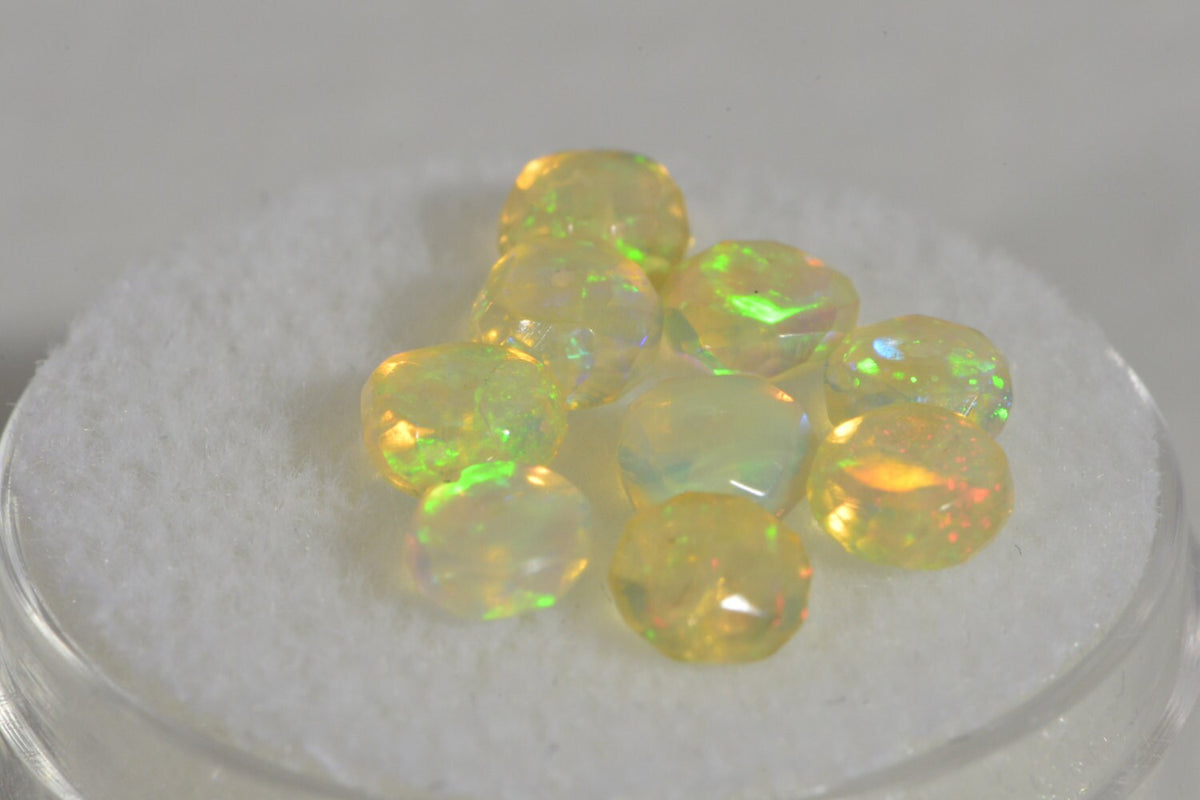 Ethiopian Welo Opal Faceted Rondelle Beads: Natural Gemstone Supplies (4x2mm)
