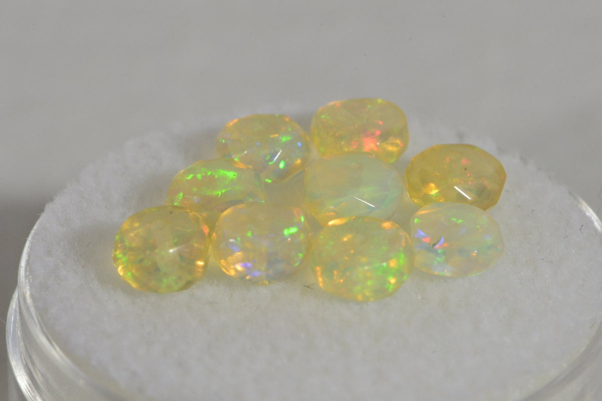Ethiopian Welo Opal Faceted Rondelle Beads: Natural Gemstone Supplies (4x2mm)
