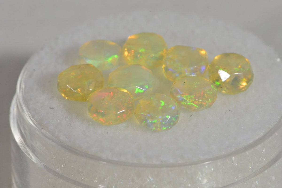 Ethiopian Welo Opal Faceted Rondelle Beads: Natural Gemstone Supplies (4x2mm)