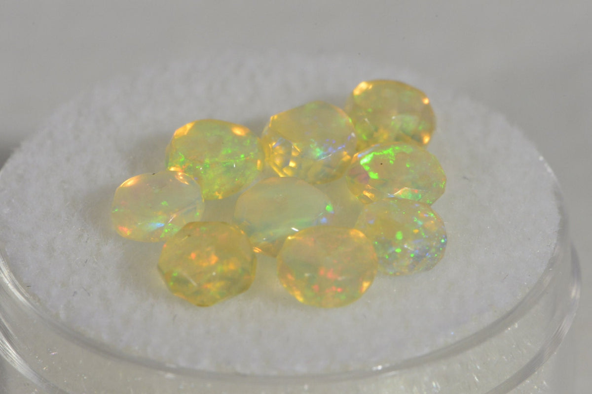 Ethiopian Welo Opal Faceted Rondelle Beads: Natural Gemstone Supplies (4x2mm)